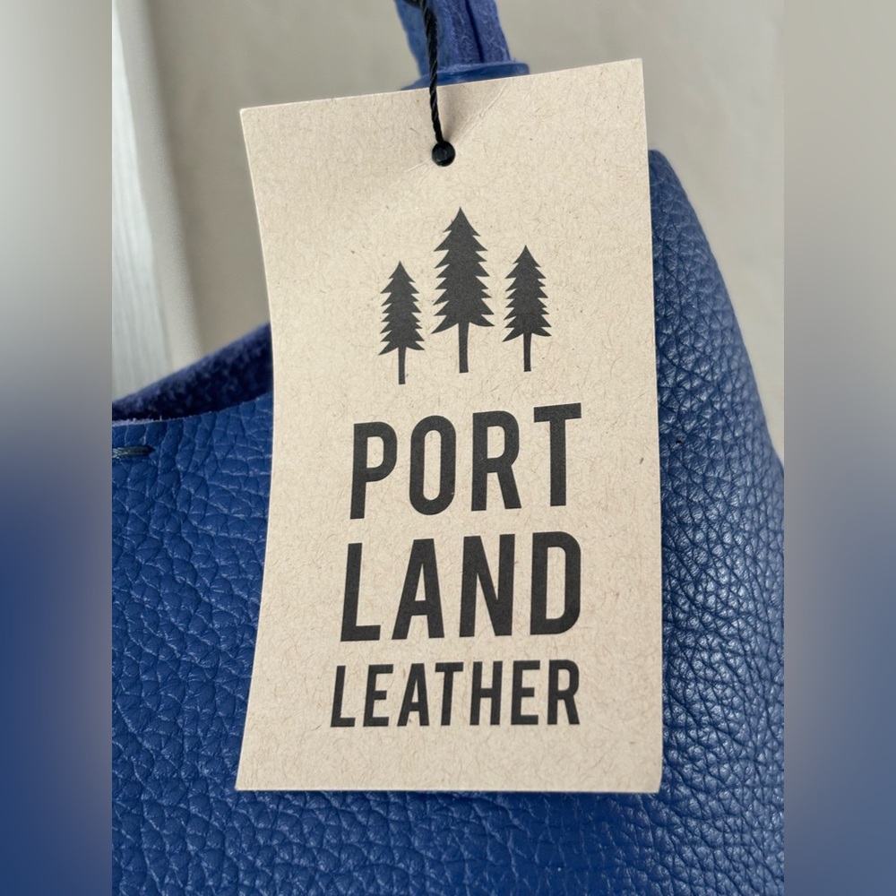 Portland Leather Med. Molino Blue Olivia Leather Shoulder Bag NWT - Picture 6 of 14